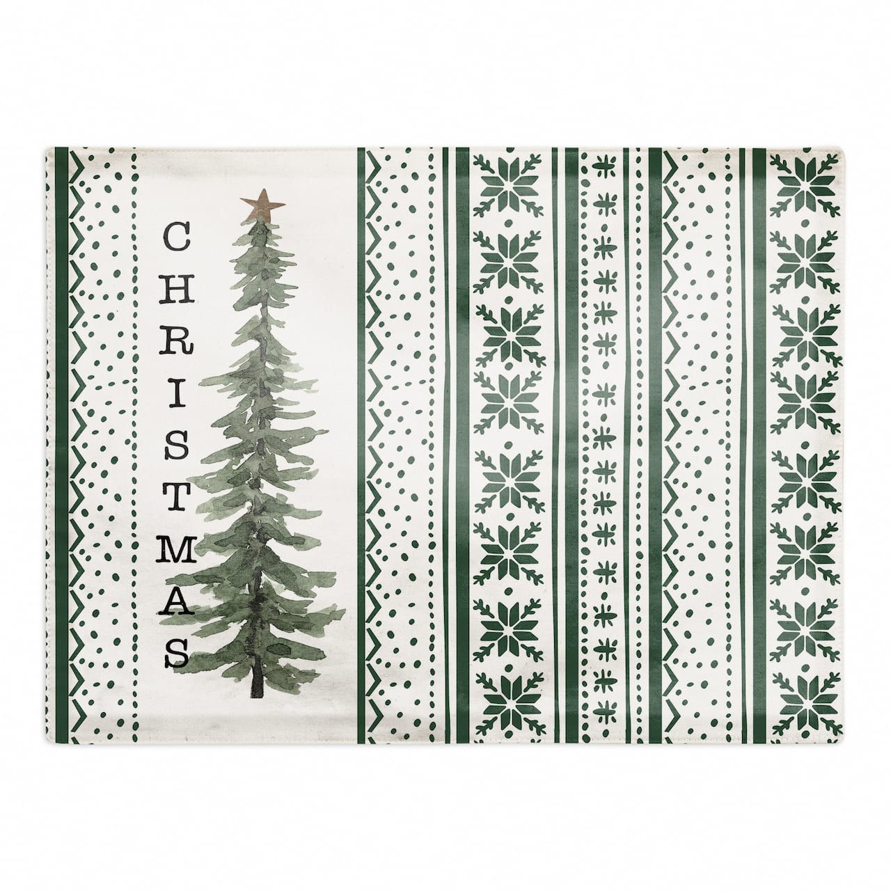 Christmas Tree Green Patterns Poly Twill Placemat